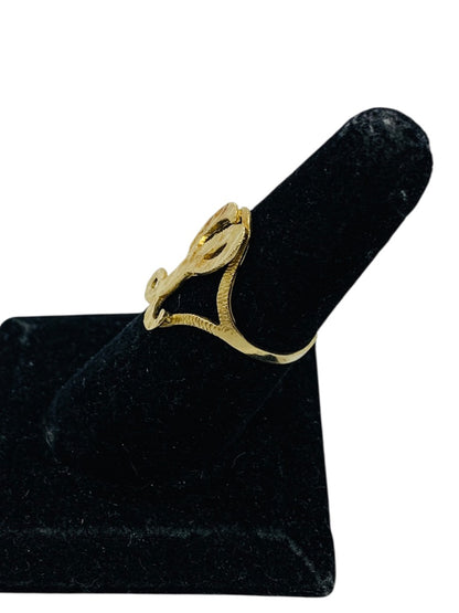 Initial "L" 10K Yellow Gold Ring | Size 7 | 2.64g