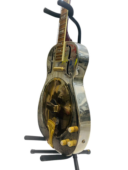 Dean Resonator Thin Body F-Hole Chrome Gold Electric Guitar
