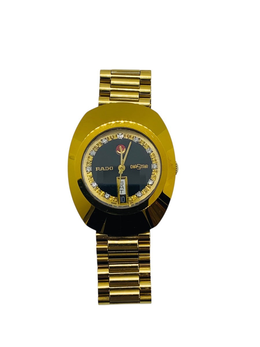 Rado Diastar Gold-Tone 648.0413.3 Automatic Men's Watch Black Dial