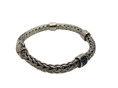 Phillip Gavriel Woven Sapphire Sterling Silver Bracelet 7.5"