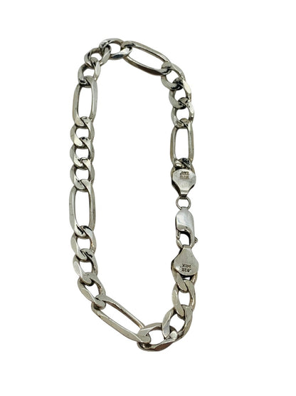 Mexico .925 Figaro Sterling Silver Bracelet