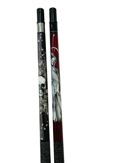 Action 2 Piece Billiard Pool Cue Sticks Combo Set with Fancy Black Carrier Case