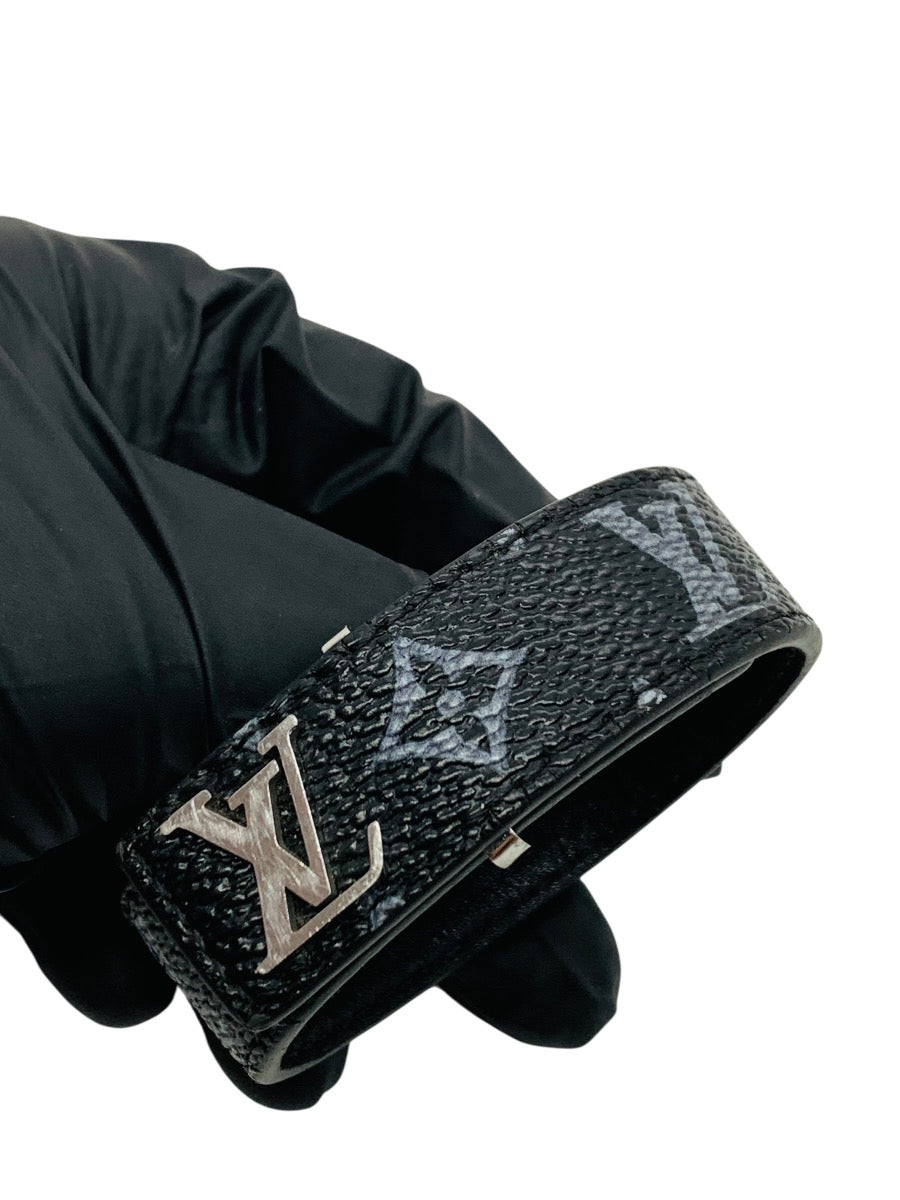 Louis Vuitton Slim Bracelet Black LV Monogram Leather