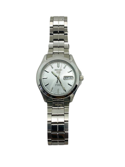 Seiko Men's Series 5 Silver Dial Day/Date Automatic Watch - SE-SNKK87