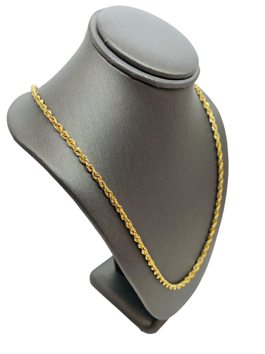 14K Yellow Gold Rope Chain | Size 20 | 10.8g