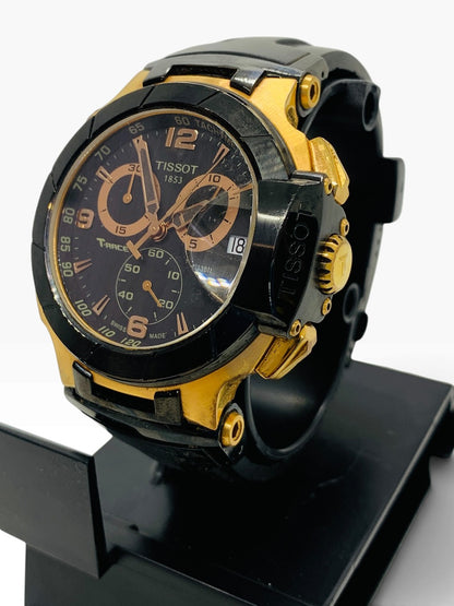 Tissot T-Race Watch 45mm Black Rubber Date Chronograph Tachymeter