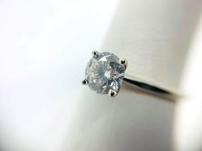 14K White Gold Round Diamond Engagement Ring - 1.01TCW - Size 7.25 - 1