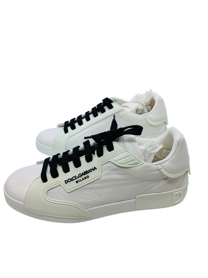 Dolce & Gabbana White Portofino Logo Low Top Trainers Sneakers EU44 / US11