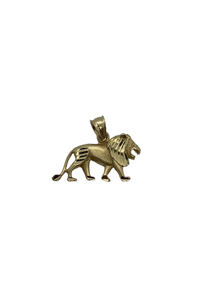 14K Yellow Gold Roaring Lion Pendant - 1" X 1" / 1.8 Grams