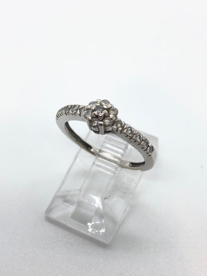 14K White Gold Diamond Flower Ring - 0.51tcw - Size 5.5 - 2.5g