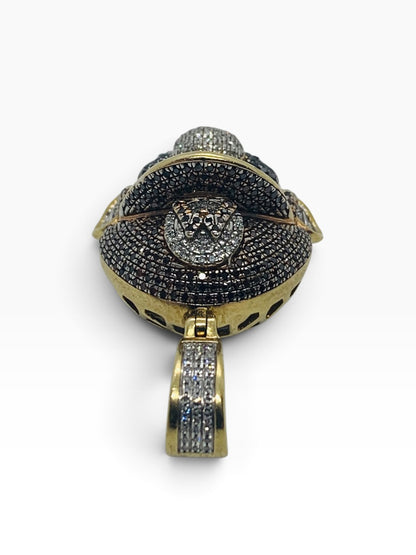 10K Yellow Gold Super Mario Bros Head Diamond Pendant 11.5 Grams