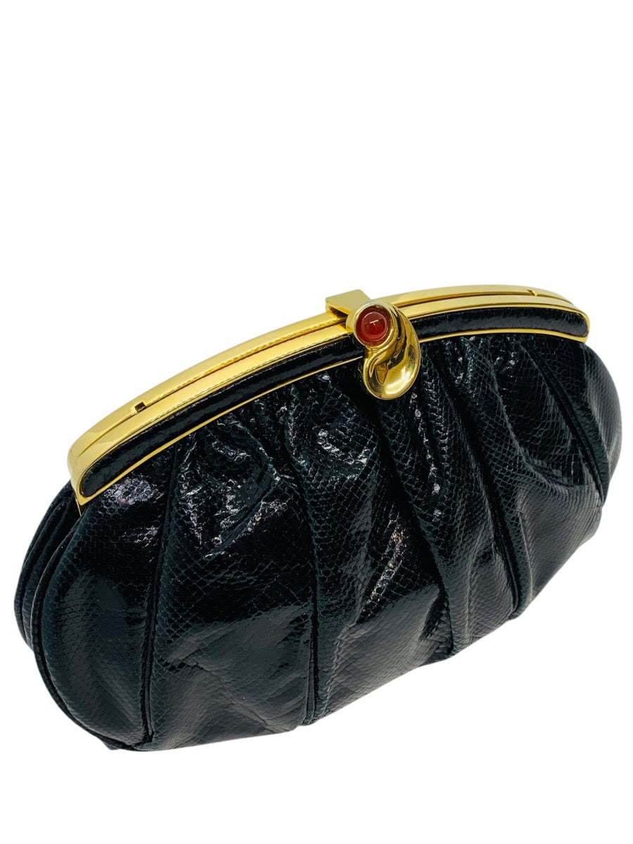 Judith Leiber Snakeskin Clutch/Shoulder Bag with dustbag & box