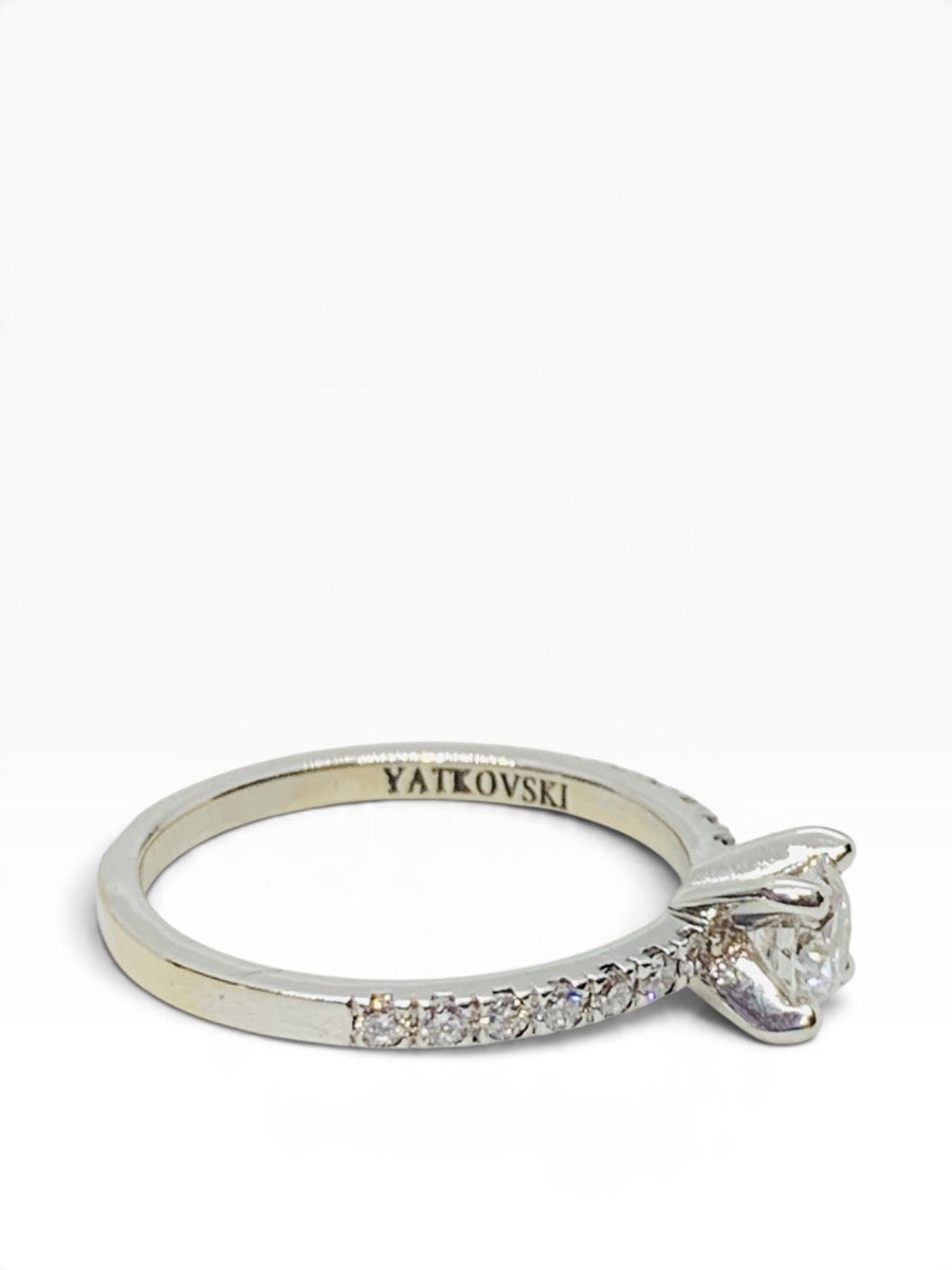 14K White Gold Yatkovski Engagement Ring Lab Grown Diamonds .59 TCW| Size 6.5 | 2.3 Grams