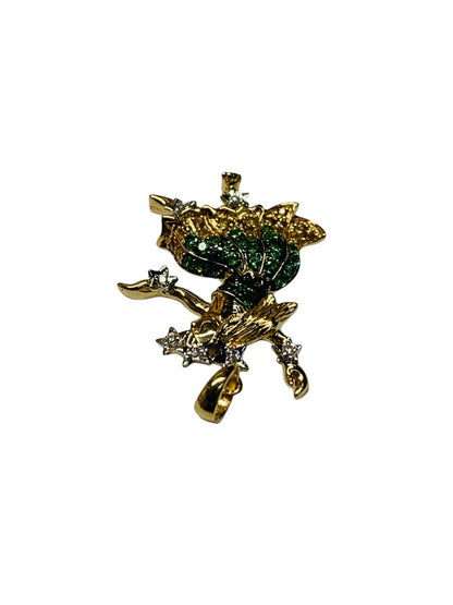 14K Yellow Gold Hawaiian Dancing Lady Dias/ Colored Stones