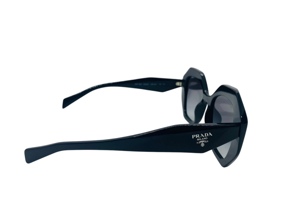 (READ) Prada SPR16W 1AB-5D1 Black Geometric Lady's Sunglasses (53-20)