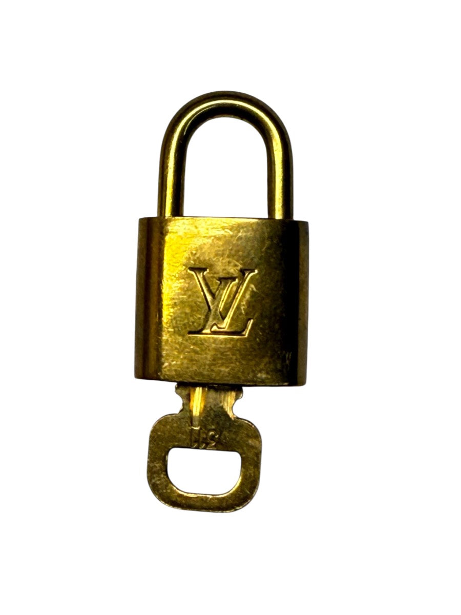 Louis Vuitton Vintage Brass Lock and Key Numbered