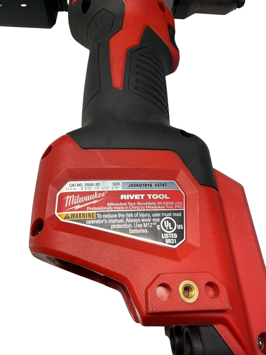 Milwaukee 2550-80 M12 12V Heavy Duty Cordless Rivet Bare Tool Only