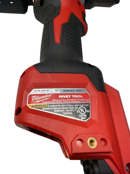 Milwaukee 2550-80 M12 12V Heavy Duty Cordless Rivet Bare Tool Only