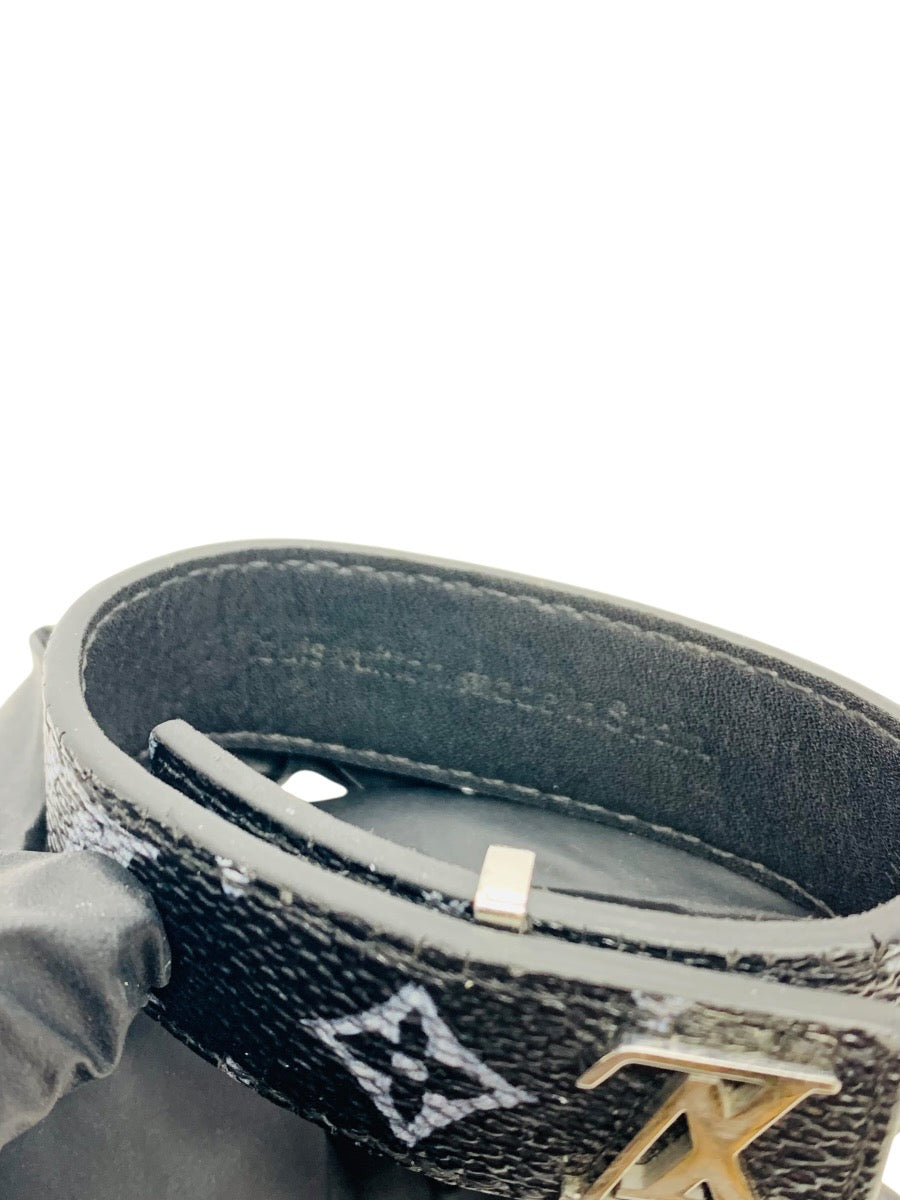 Louis Vuitton Slim Bracelet Black LV Monogram Leather