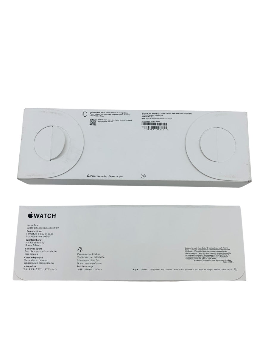 Apple Watch Series 11 42mm GPS Jet Black Case w Black Sport Band