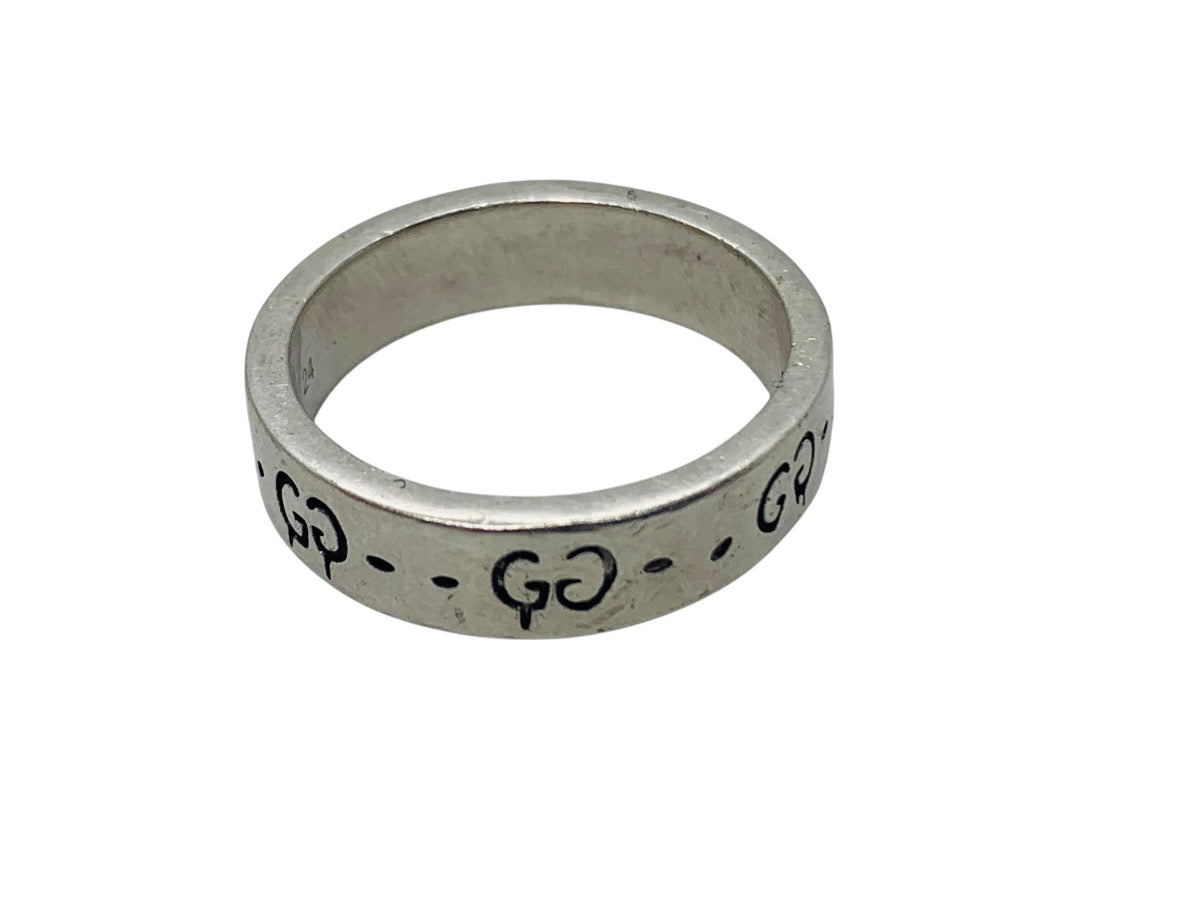 Gucci Ghost Skull Ring Sterling Silver .925 GG 6mm 8 Grams Made In Italy