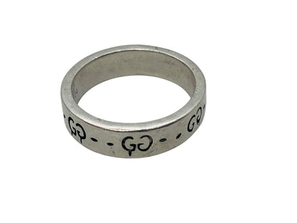Gucci Ghost Skull Ring Sterling Silver .925 GG 6mm 8 Grams Made In Italy