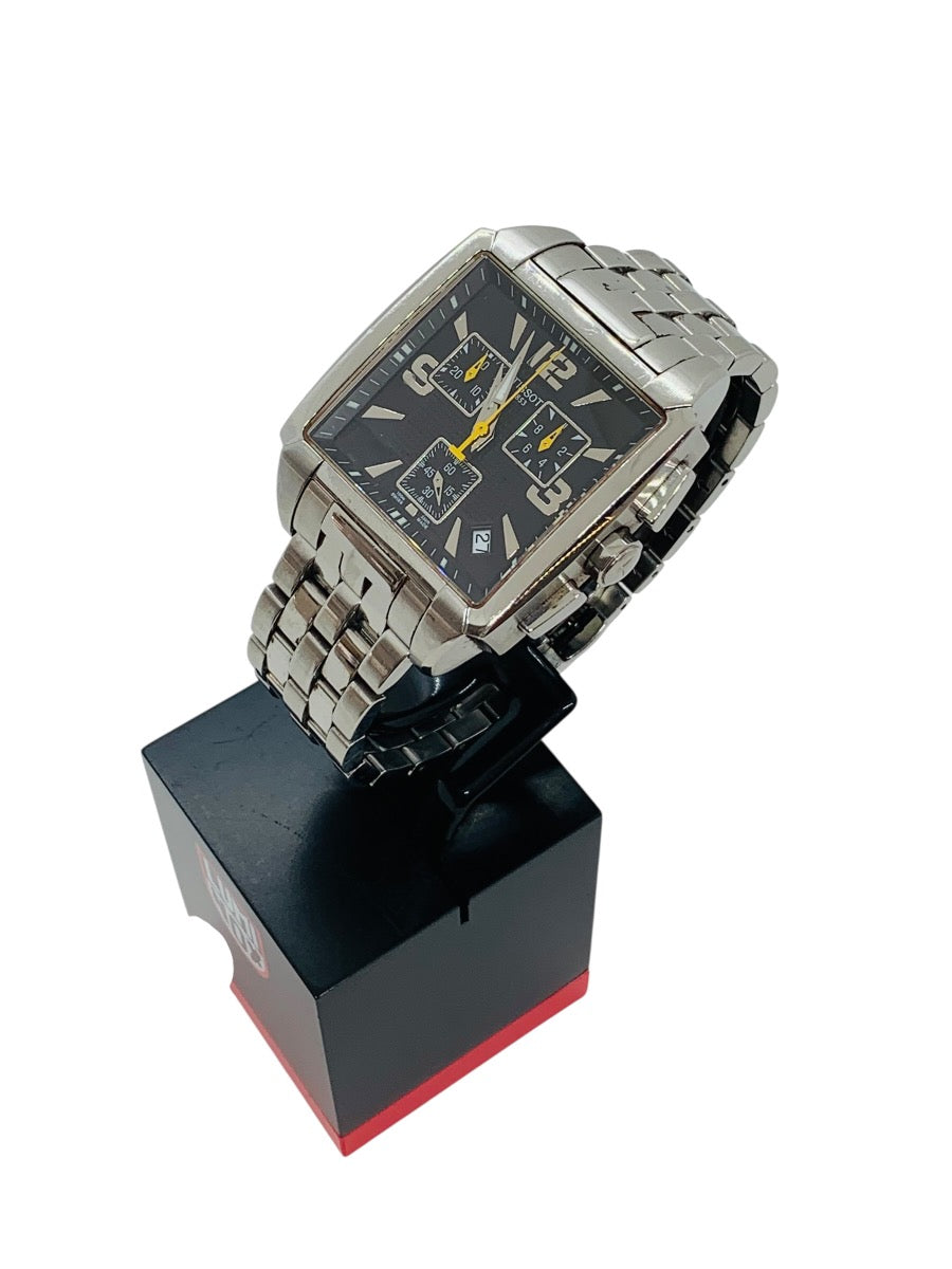 Tissot 1853 Quadrato Men's Chronograph Watch - Quartz Stainless Steel 36x39mm Black Dial