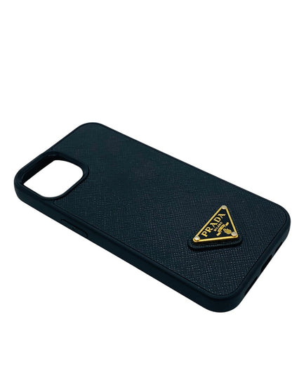 Prada iPhone 13 Pro Black Phone Case Saffiano Triangolo