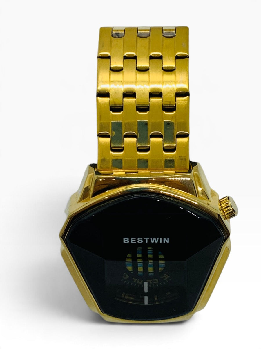 Bestwin 6615M Mechanical Automatic Watch 42mm Gold Stainless Steel