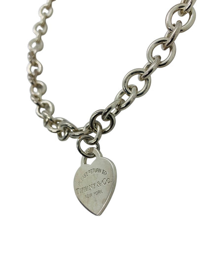 Tiffany & Co 925 Silver "Return To Tiffany" Rolo Necklace Heart Charm