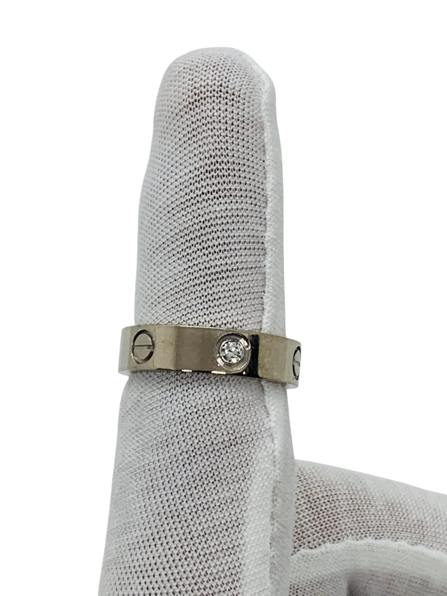 Cartier Love Ring 18K White Gold 750 Au Classic Model 3 Diamonds Size 59