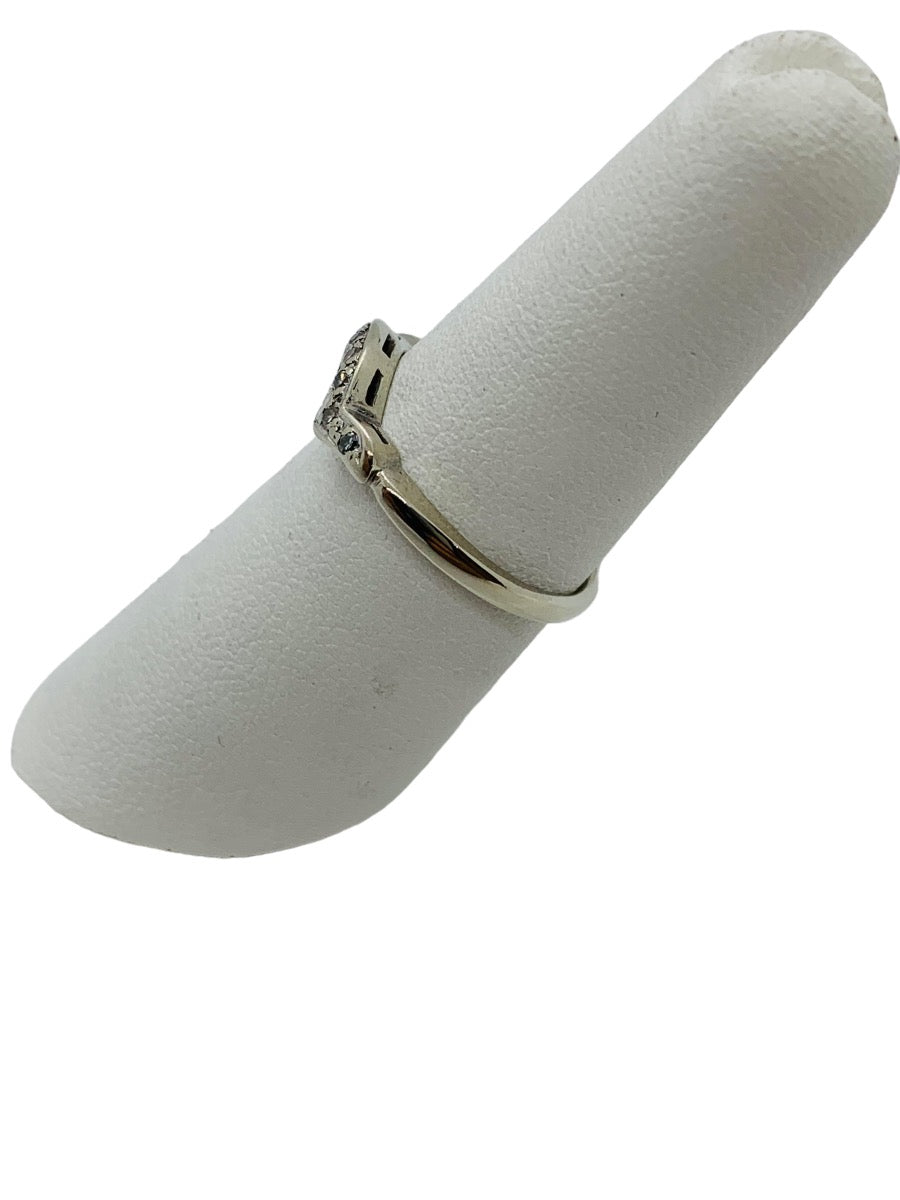 14K White Gold Lady's Diamond Band Size 6.5/ 2.3 Gram