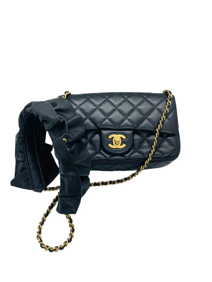 CHANEL Calfskin Quilted Mini Romance Rectangular Flap Black