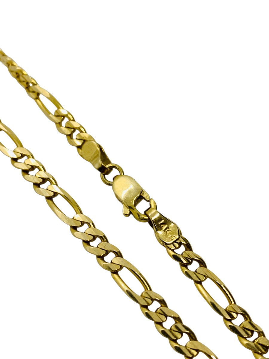 14K Yellow Gold Figaro Chain | Size 22 | 15g