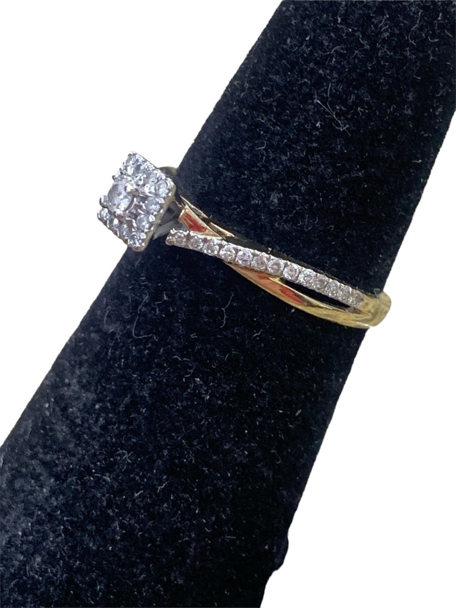 14K Yellow Gold Diamond Twist Ring - 0.43tcw - Size 5 - 2.0g