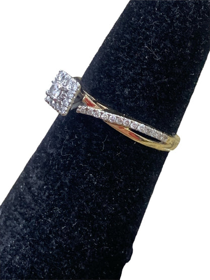 14K Yellow Gold Diamond Twist Ring - 0.43tcw - Size 5 - 2.0g