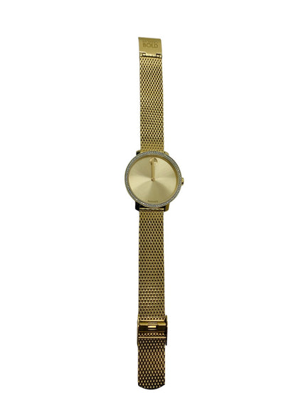 Movado Bold Evolution MB.01.3.34 Lady's Yellow Tone Watch w Box