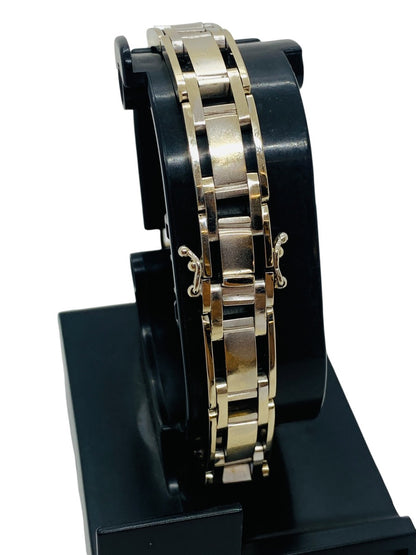 18K White Gold Rectangular Panel Link  Bracelet | Size 8 | 51.4g