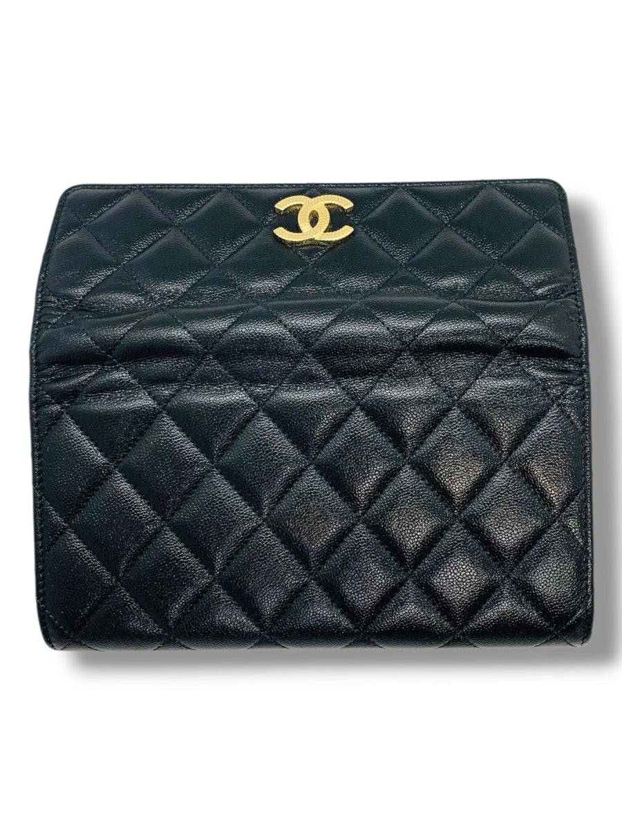 Chanel CC Matelasse Quilted Timeless Long Wallet Black