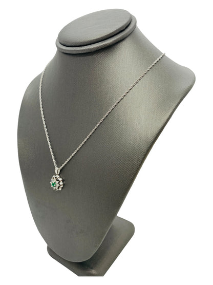 14K White Gold Link Necklace | 4g | 0.08 CTW | 20"
