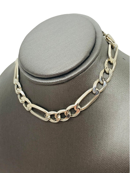 Mexico .925 Figaro Sterling Silver Bracelet