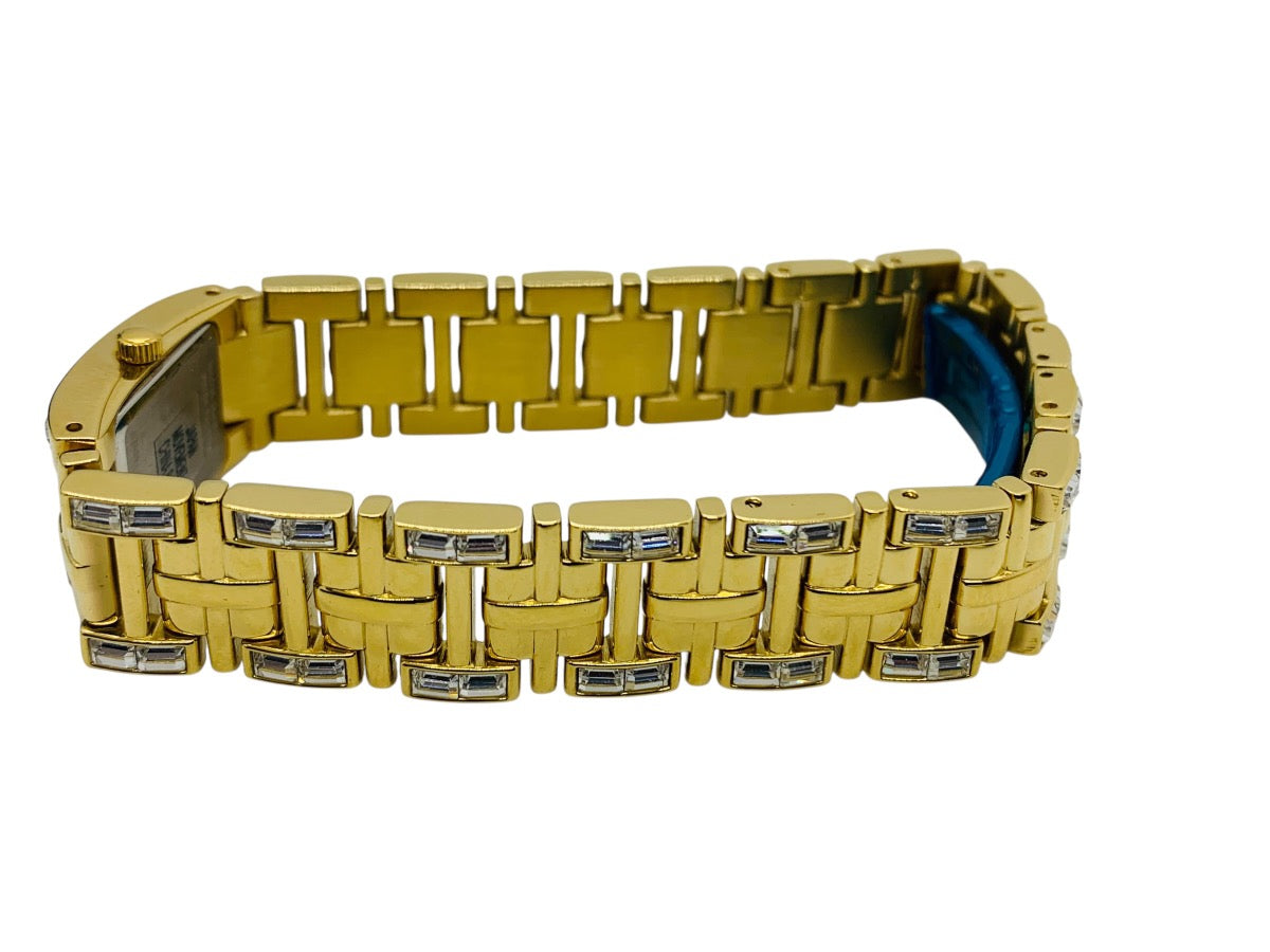 Bulova Lady's Tank Yellow Tone Square Quartz Watch w/ Box