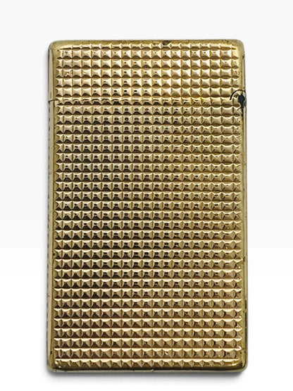 St Dupont Ligne 1 Vintage Gold Plated Diamond Head Luxury Pocket Lighter  Made in France