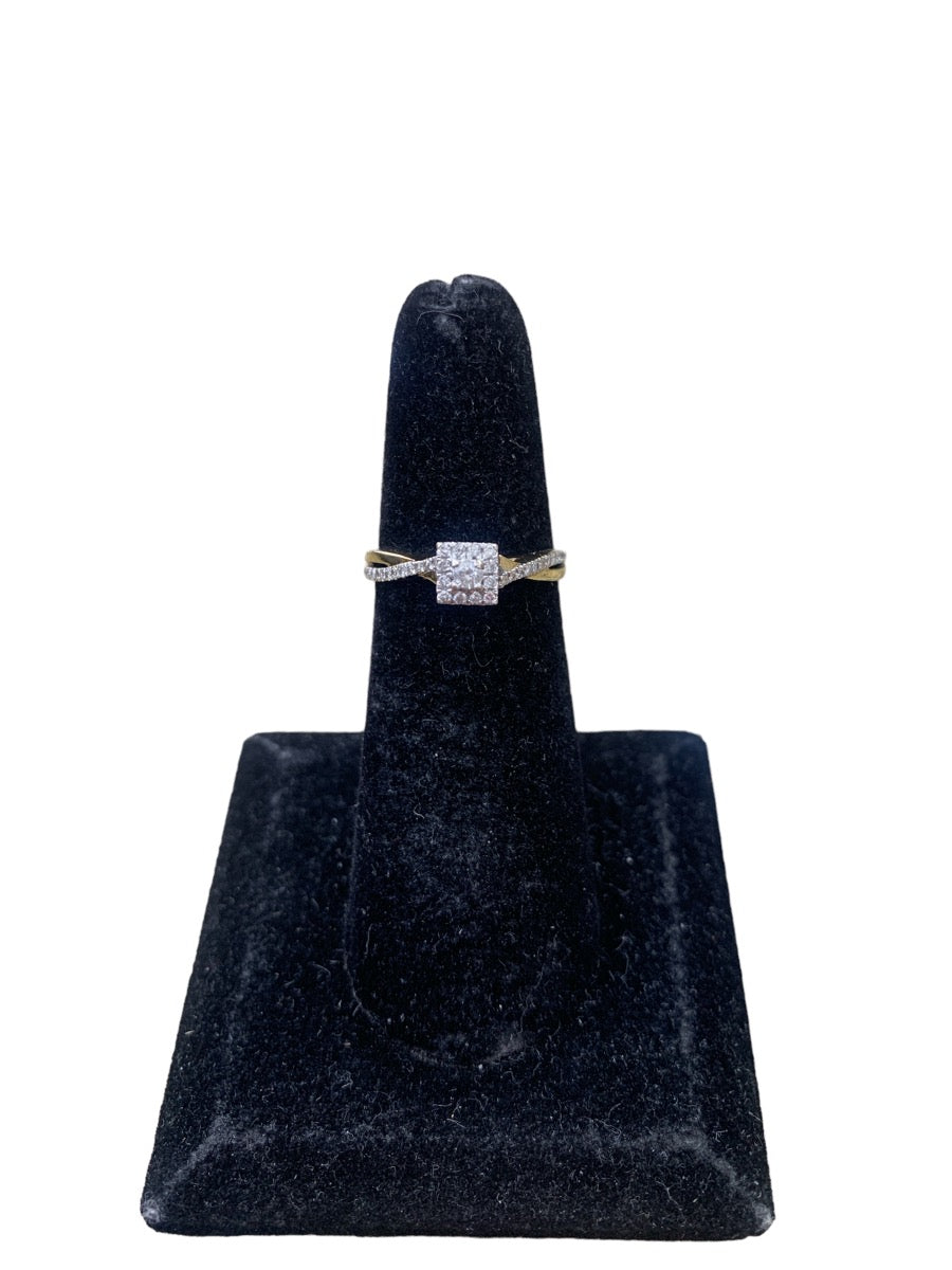 14K Yellow Gold Diamond Twist Ring - 0.43tcw - Size 5 - 2.0g