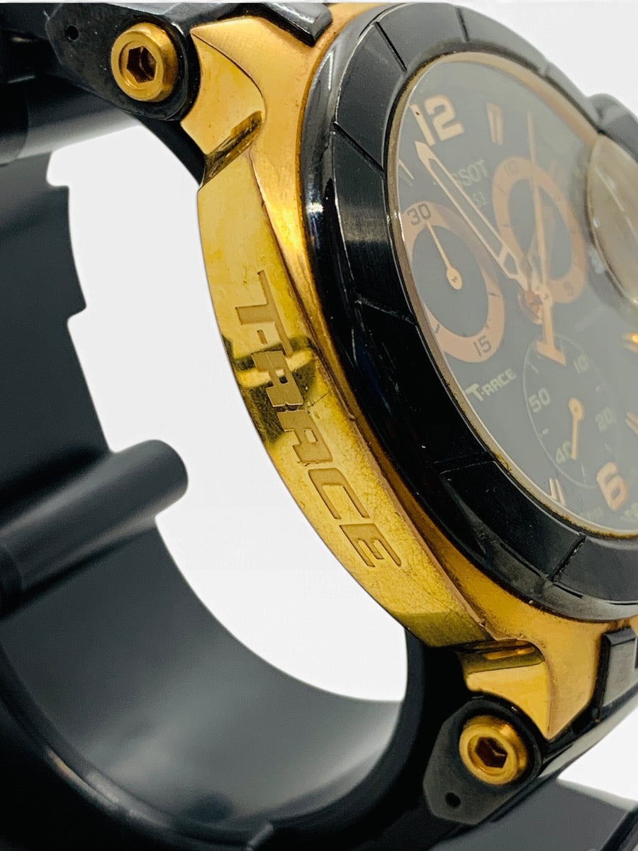 Tissot T-Race Watch 45mm Black Rubber Date Chronograph Tachymeter