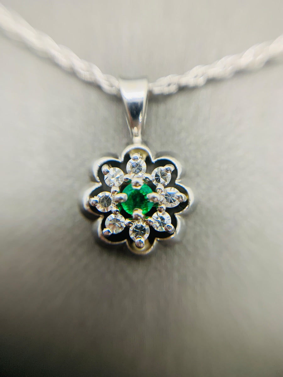 14K White Gold Link Necklace | 4g | 0.08 CTW | 20"