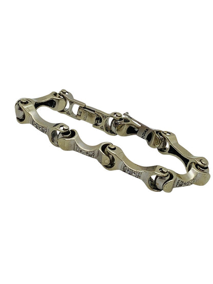 14K White Gold Biker Chain Diamond Bracelet | 1.05 TCW | Size 7 | 52.2g