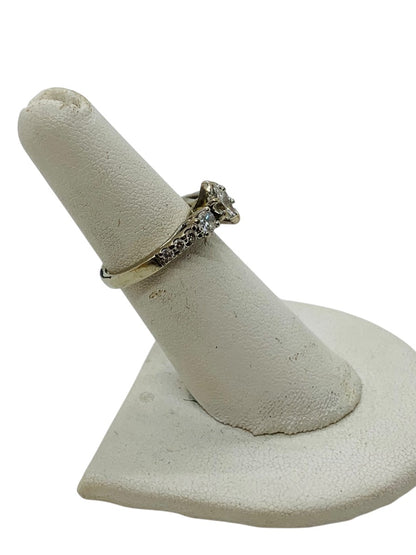 14K White Gold Round Ring | .9 TCW | Size 5.5