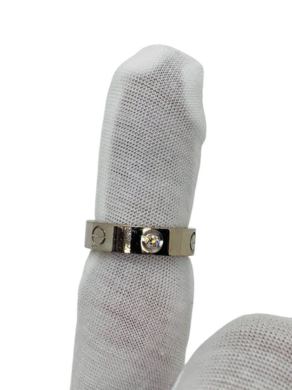 Cartier Love Ring 18K White Gold 750 Au Classic Model 3 Diamonds Size 59