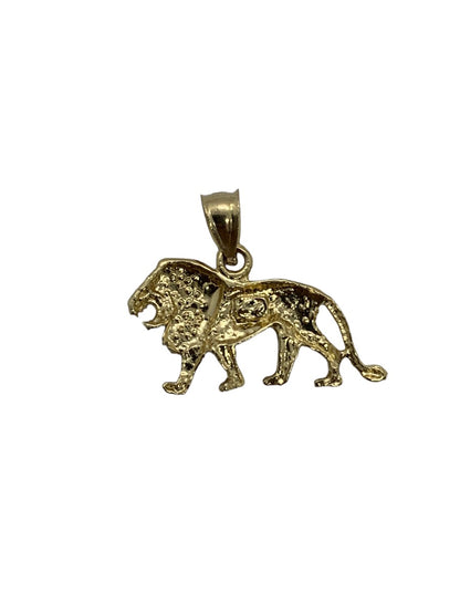 14K Yellow Gold Roaring Lion Pendant - 1" X 1" / 1.8 Grams